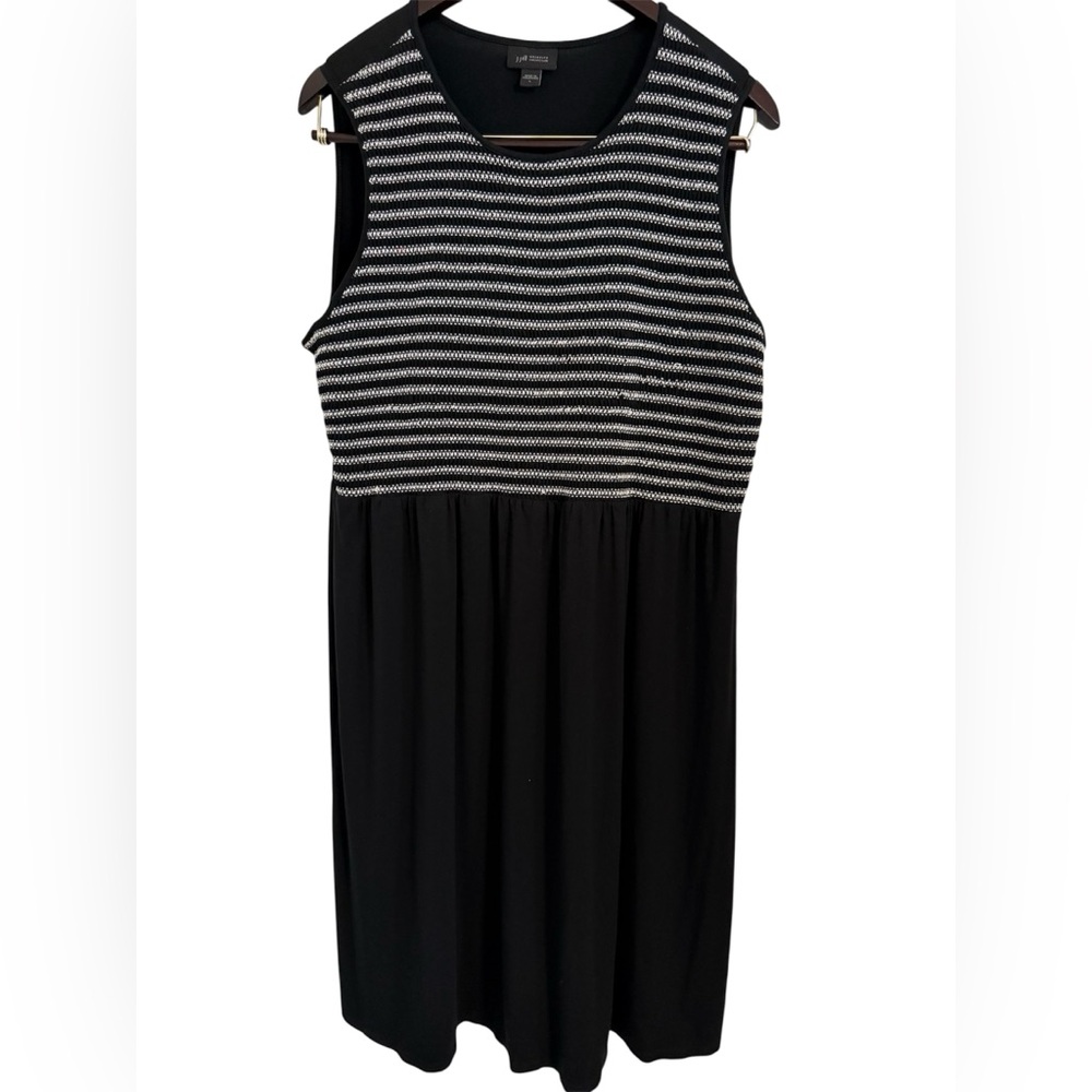 J. Jill Wearever Collection Dress Size Large Black Smocked front